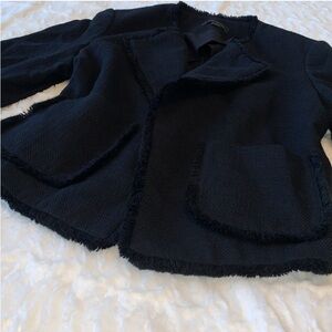 Ann Taylor Fringe Black Blazer